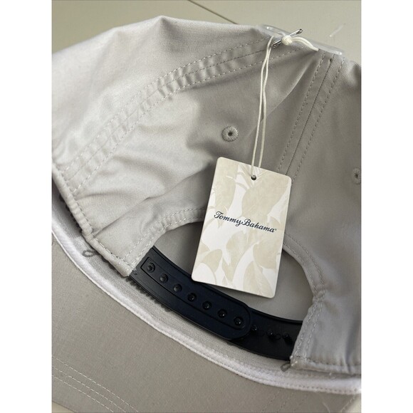 Tommy Bahama Baseball Cap Adjustable Light Gray Golf Flag Embroidered OS Hat NEW - Picture 5 of 6